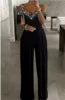 Latest Arrivals Ladies Casual Jumpsuits Female Solid Color Beaded Sleeveless Bodycon Lady Elegant Women Plus Size Jumpsuits