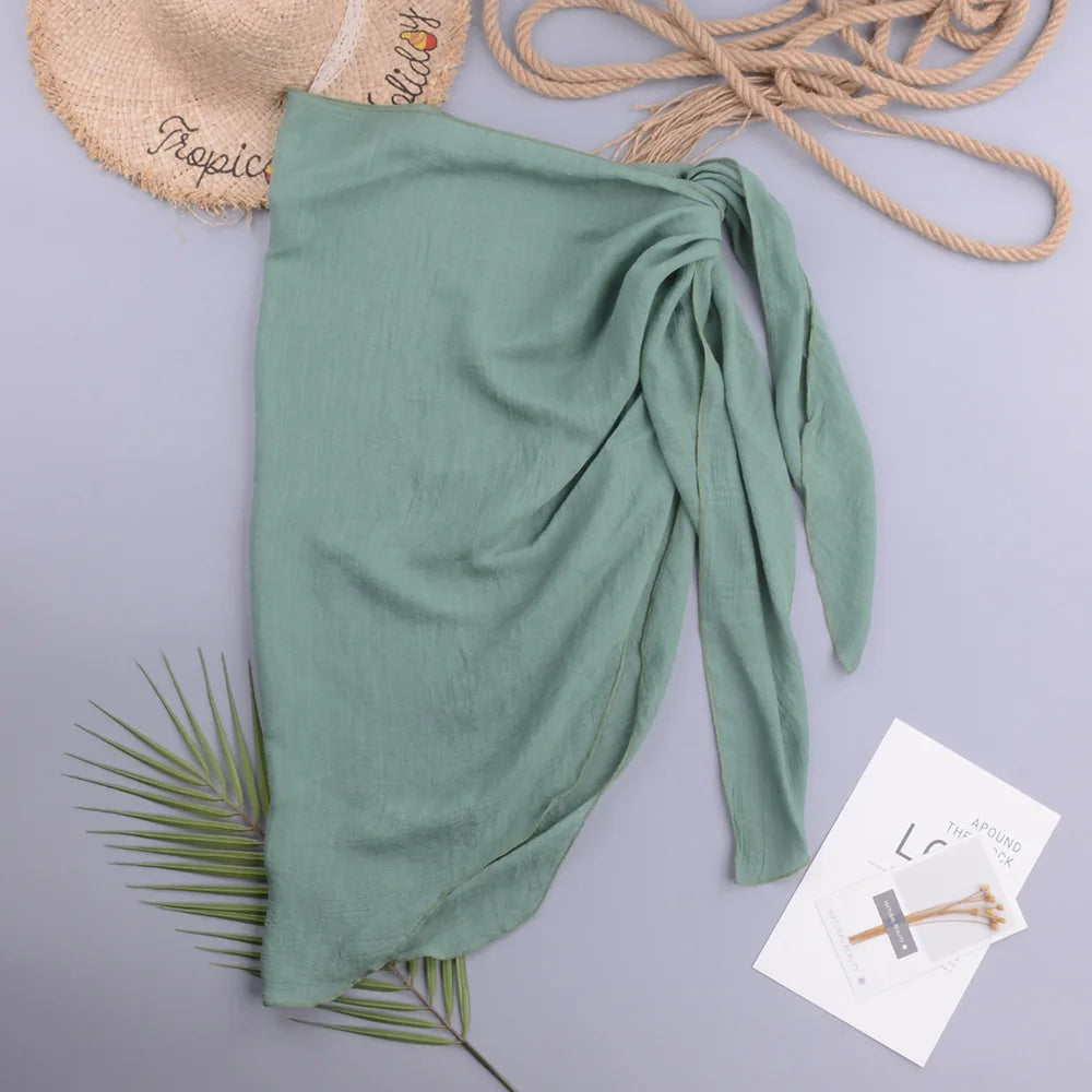 Jupe paréo de plage unie pour femmes Sexy Style, paréo de bain, maillot de bain, vêtements de plage