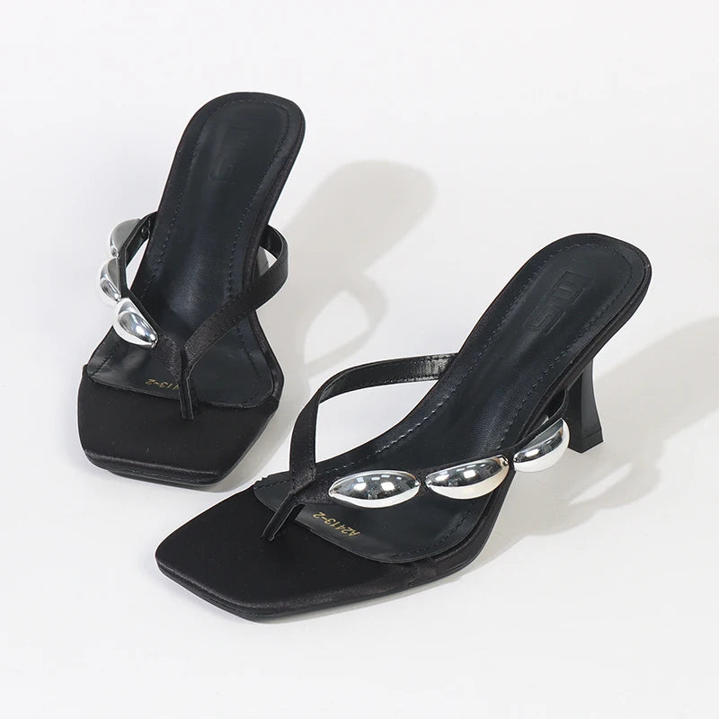 Y 36-42 Sandales grande taille pour femmes à la mode, sandales simples à talons aiguilles, polyvalentes, sexy, pour soirée