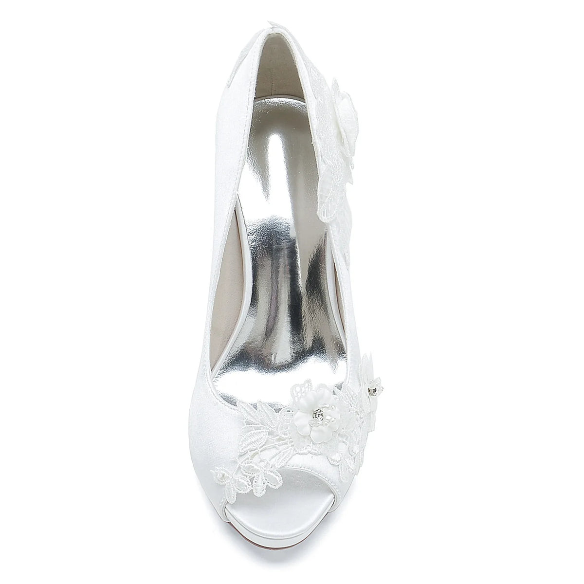 2025 Model Women's High-heeled Waterproof Platform Pointed-toe Shallow-mouth Pearl Embroidered Shoes Heels Sandals