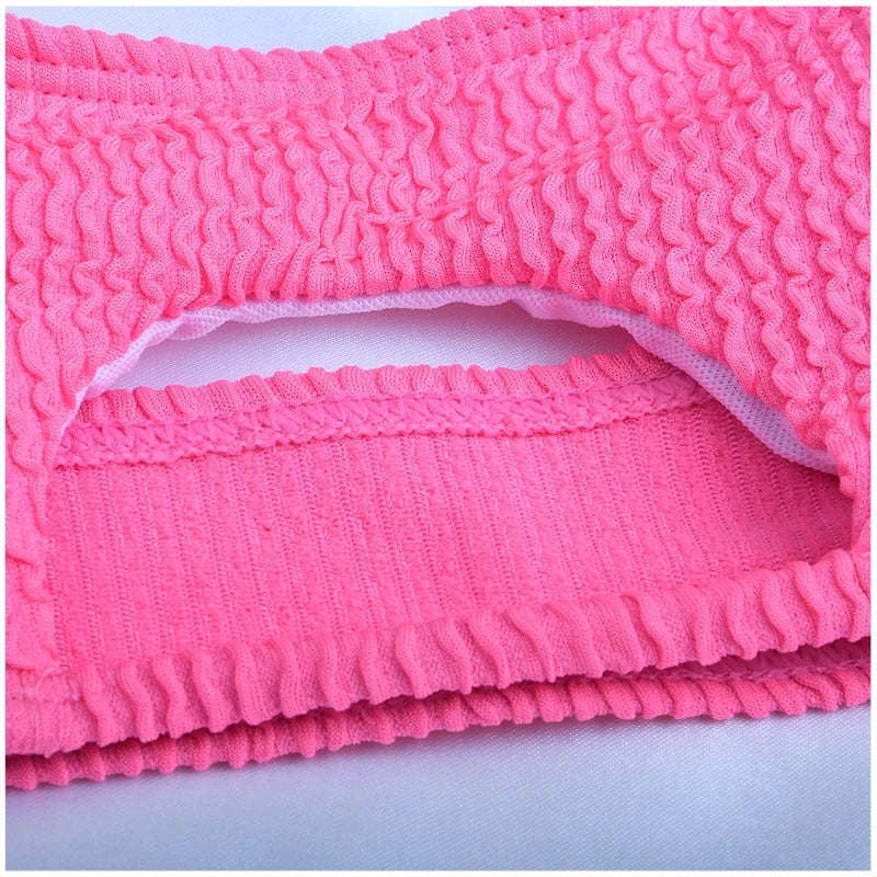 Pflaumenfarbener Neckholder-Badeanzug, sexy Mini-Ketten-Bikini-Bademode