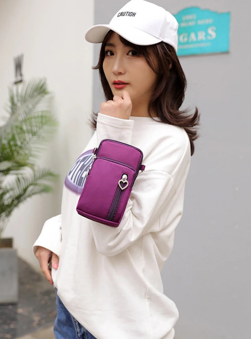Borse a tracolla per donna Borsa piccola casual multifunzione in nylon impermeabile Custodia per cellulare Borsa a tracolla Borsa sportiva