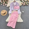 ANSZKTN Sommer Damen Sommeranzug Damen Sonnenschutzhemd Vielseitiger sexy BH Faltenrock Dreiteiler Mode