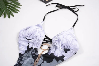 2025 Sexy One Piece Swimsuit Push Up Swimwear Women Monokini Hollow Out Waist Swimsuit Bodysuit Bathing Suit Swim Wear