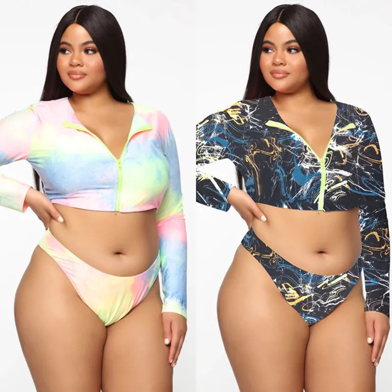 2022 New 4XL 5XL Women Plus Size Swimwear 3 Piece Swimsuit Leopard Print Plus Size Swimwear Bikini for Fat Women