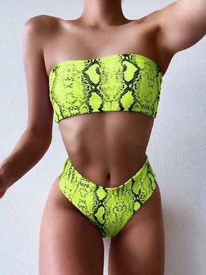 Sexy Bandeau Bikinis Damen Badeanzug Push Up Bademode Print Bikini Set Weibliche Brasilianische Bikinis Strandmode Sommer High Waist Swim
