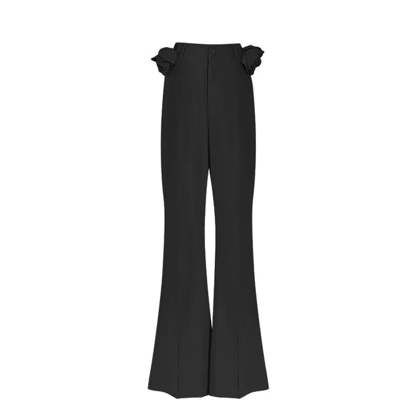 New Arrival Ladies Jumpsuit Spring Summer Three-dimensional Flower Cross Detachable Vest With Pant Jumpsuit Two-piece Set