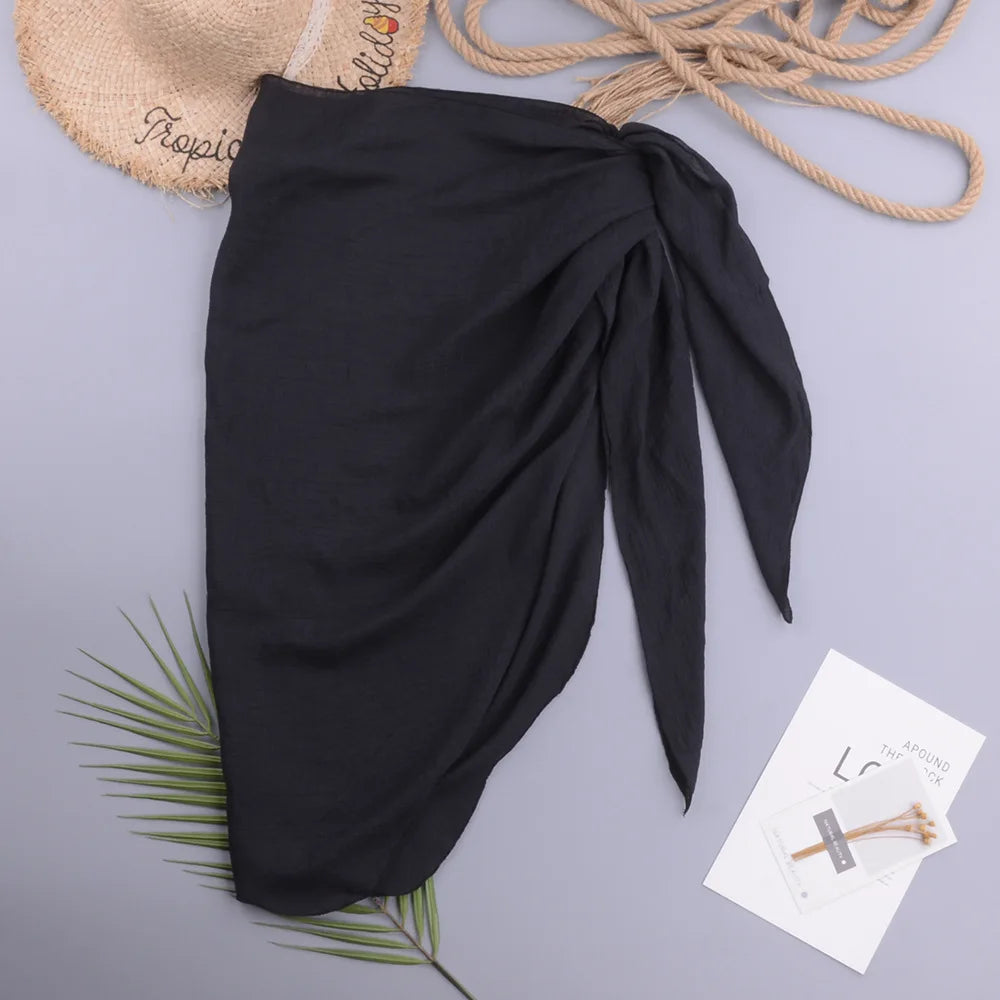 Jupe paréo de plage unie pour femmes Sexy Style, paréo de bain, maillot de bain, vêtements de plage
