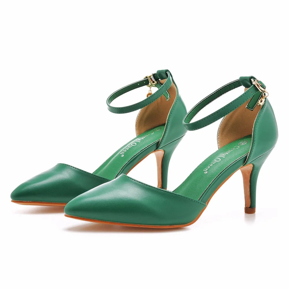 Sandales à talon aiguille et bout pointu pour femmes, grande taille, commerce extérieur, chaussures blanches à bout pointu, talons hauts pour femmes