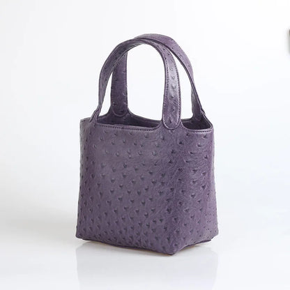 XMESSUN Borsa da donna retrò elegante con motivo struzzo da donna Moda retrò 2026 Nuova borsa con manico superiore per le vacanze estive al mare