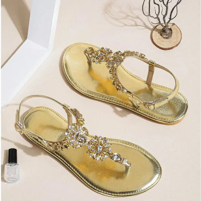 Sandales tendance pour femme, logo personnalisable, sac Opp, style coréen, toutes saisons, plates, bout ouvert, plateforme, cristal