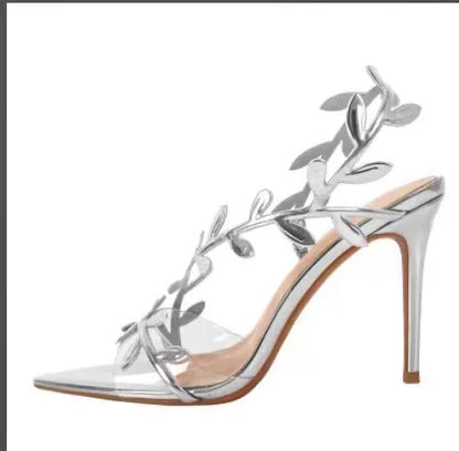 Metal Trendy Fashion Rose Gold Sole Sandals 2025 New Arrival Shoes Woman Heels for Women