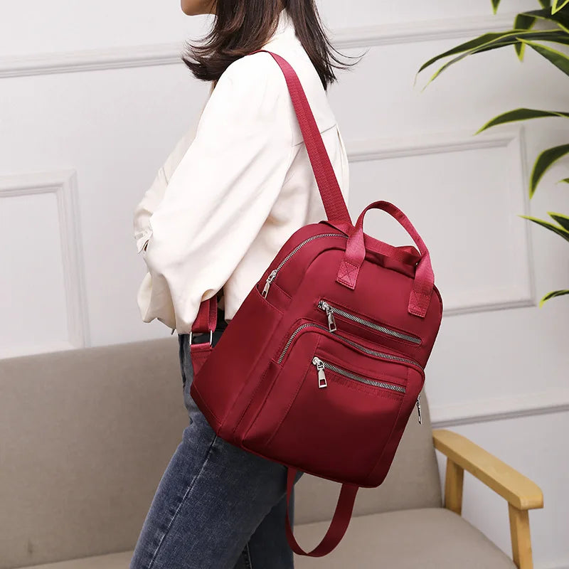 Zaino da donna da viaggio Borse a tracolla Oxford impermeabili casual Borsa da donna di grande capacità Zaino Borsa da scuola nera