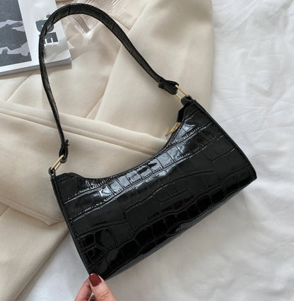 Borse in pelle PU moda per donna Borsa da ascella modello alligatore Borsa da donna piccola borsa a tracolla sotto le ascelle