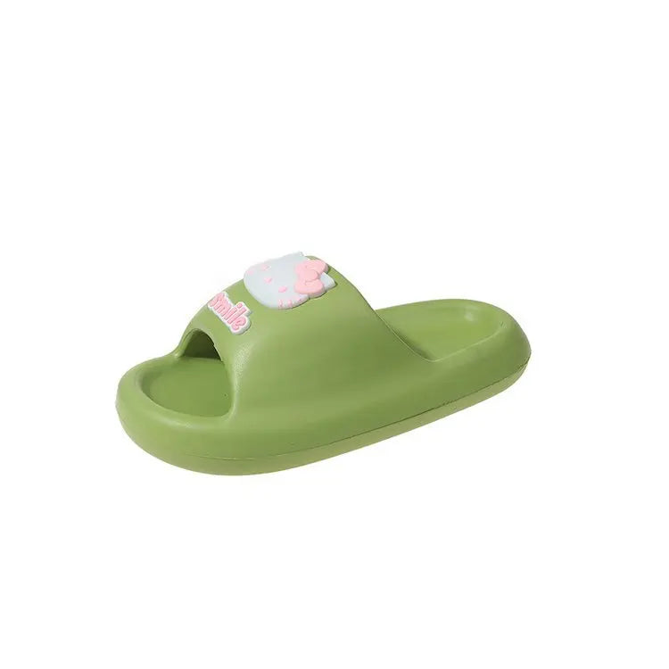 2025 Summer Fashion Sandals KT Cat Cartoon Design One-Word Non-Slip TPR for Slippers Height Increasing Autumn Fashion Trend