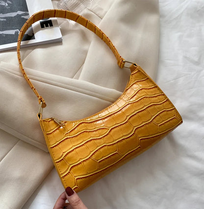 Borse in pelle PU moda per donna Borsa da ascella modello alligatore Borsa da donna piccola borsa a tracolla sotto le ascelle
