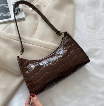 Borse in pelle PU moda per donna Borsa da ascella modello alligatore Borsa da donna piccola borsa a tracolla sotto le ascelle