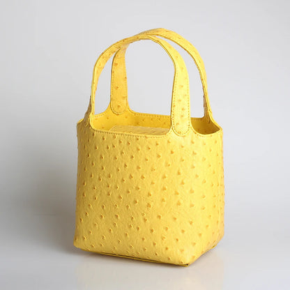 XMESSUN Borsa da donna retrò elegante con motivo struzzo da donna Moda retrò 2026 Nuova borsa con manico superiore per le vacanze estive al mare