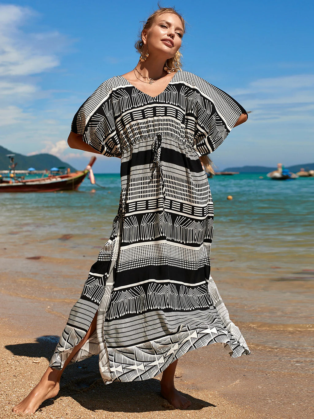 Strandüberwurf Damen Tanga Bikini Bademode Badeanzug Strandüberwurf Sexy Oem Service Kaftan Kleider