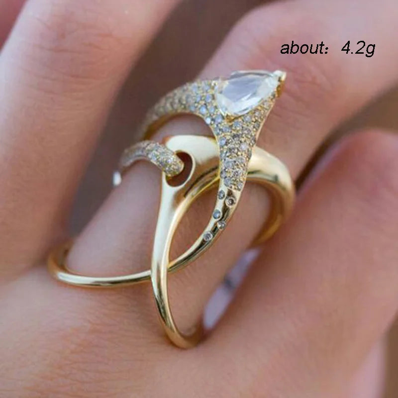 CAOSHI Trendy Style Color oro linea vuota anello semplice regalo di anniversario di matrimonio per moglie gioielli nobili per donna all'ingrosso all'ingrosso