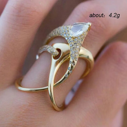 CAOSHI Trendy Style Color oro linea vuota anello semplice regalo di anniversario di matrimonio per moglie gioielli nobili per donna all'ingrosso all'ingrosso
