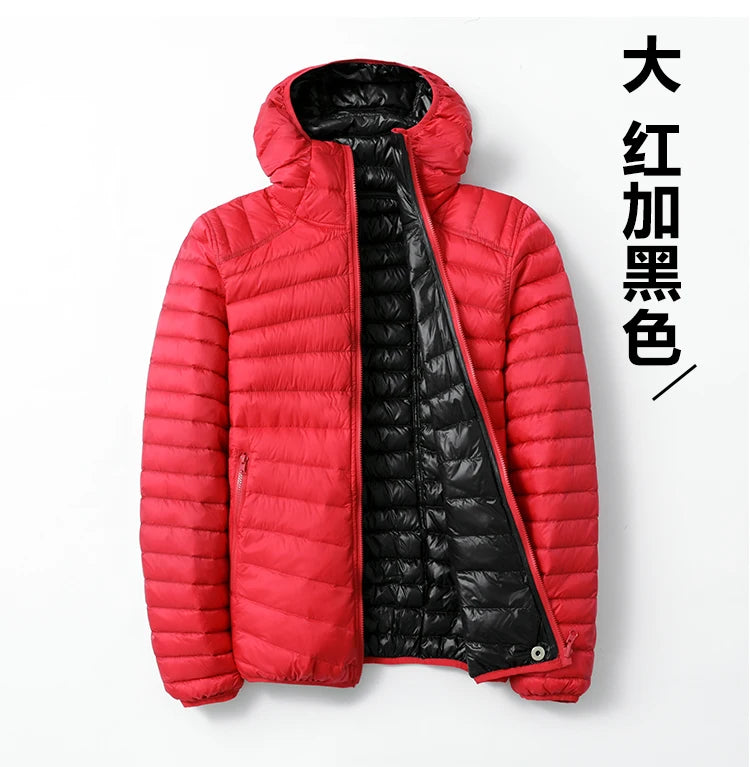 Piumino da donna bianco anatra 2021 nuovo piumino portatile con cappuccio Double face cappotto invernale da donna ultraleggero parka caldo