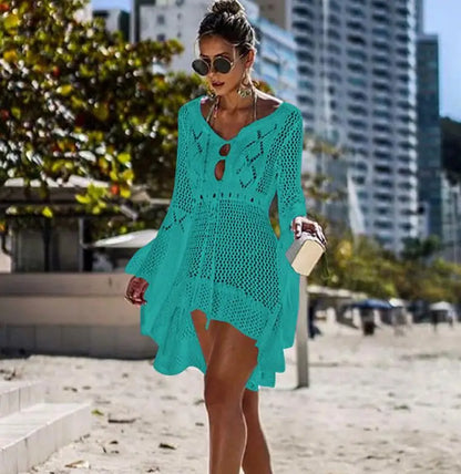 Wholesale Beach Pareos Cover up Embroidery Bikini Cover up Swimwear Women Robe Plage Beach Bathing Suit Cover OEM Service Adults