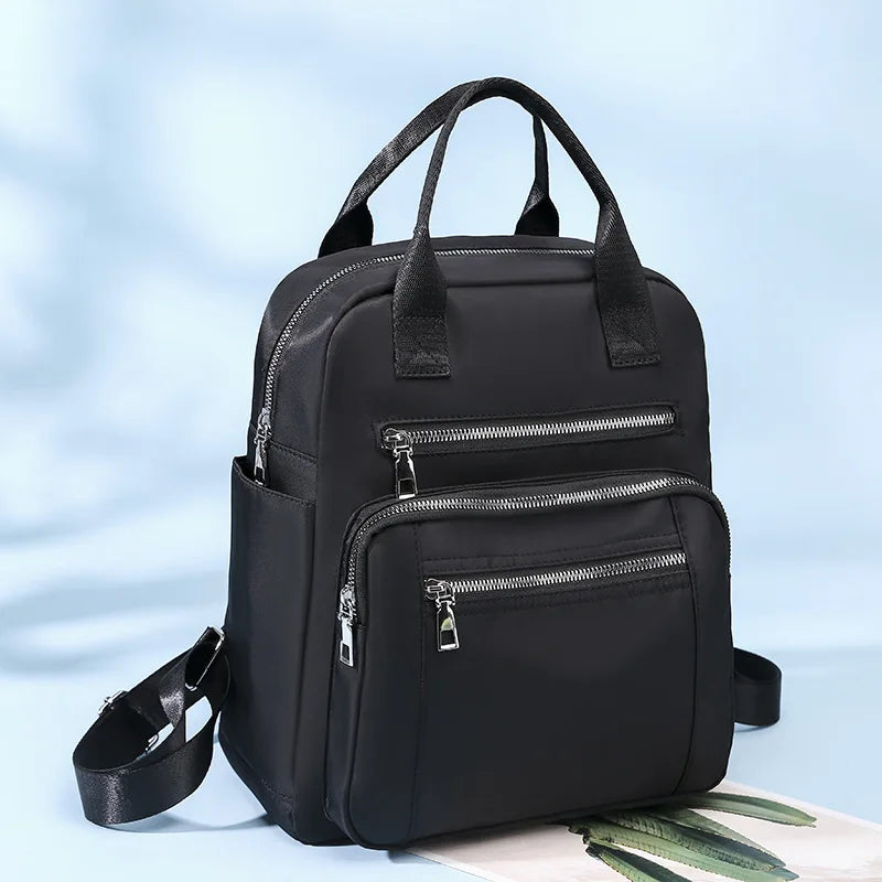 Zaino da donna da viaggio Borse a tracolla Oxford impermeabili casual Borsa da donna di grande capacità Zaino Borsa da scuola nera