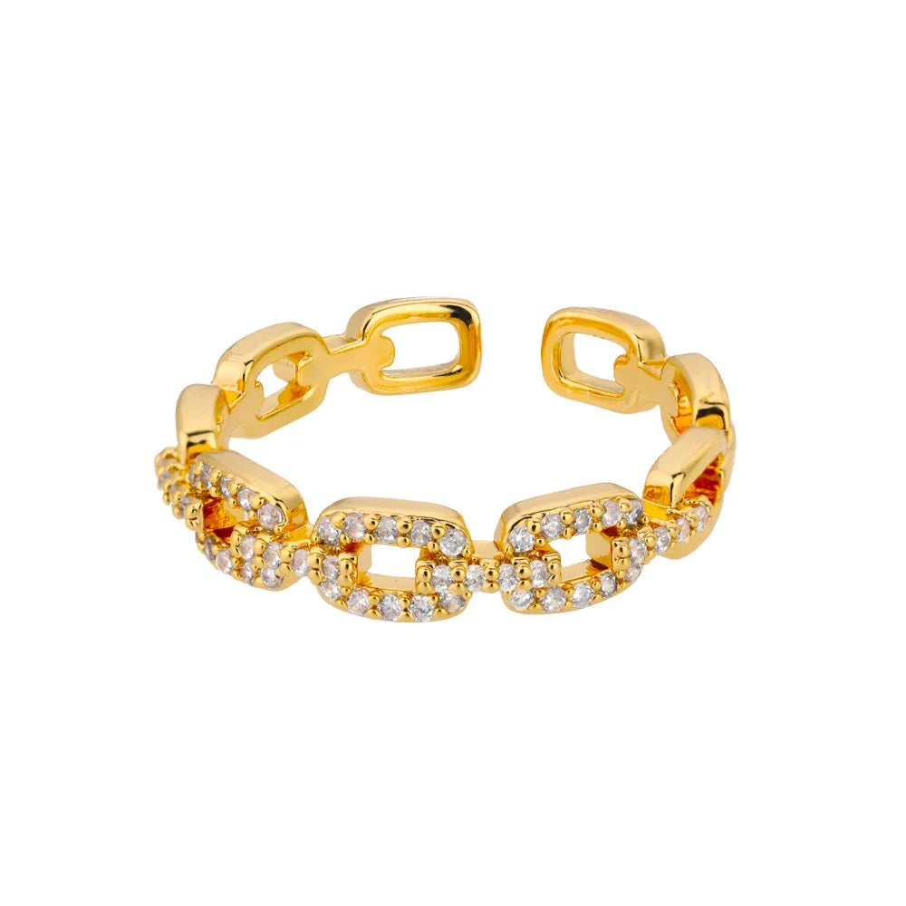 Anelli classici a catena intrecciata con zirconi per le donne Anello elegante per coppia in acciaio inossidabile Regalo di gioielli da sposa Bijoux Femme Spedizione gratuita