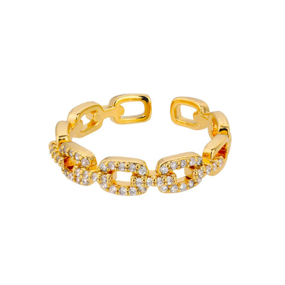 Anelli classici a catena intrecciata con zirconi per le donne Anello elegante per coppia in acciaio inossidabile Regalo di gioielli da sposa Bijoux Femme Spedizione gratuita