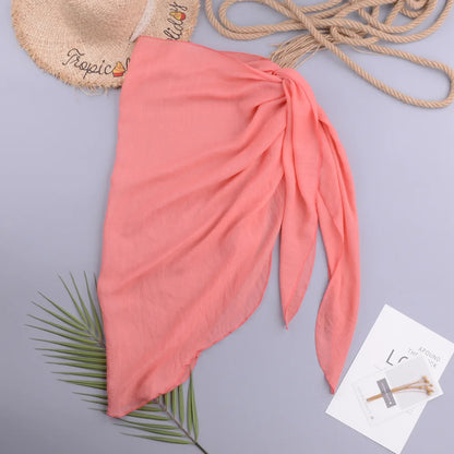 Jupe paréo de plage unie pour femmes Sexy Style, paréo de bain, maillot de bain, vêtements de plage