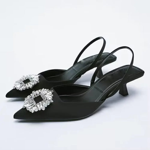 Large Crystal Heel slippers for Women with Transparent Band Leopard Print Sandals for Women and Women with High Heels