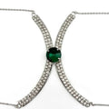 Sexy BodyChain Necklace Elegant Summer Crystal Rhinestone Crossover Waist Belly Chain Bikini Accessories 0762