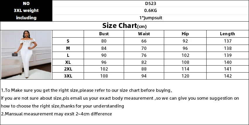 D523 Women's Sexy Tight Solid Color One Line Collar Ruffled off the Shoulder Short Sleeved Jumpsuit