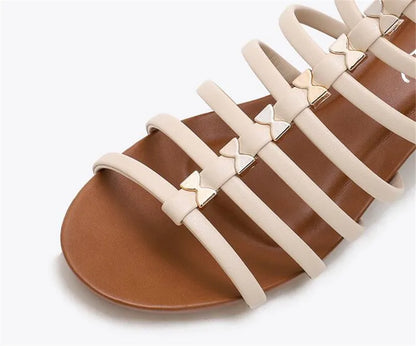 YAERNI estate nuove scarpe da donna moda Casual pantofole da spiaggia all'aperto confortevole punta piatta sandali da donna taglie forti