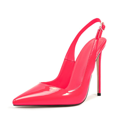 Large Size High Heel Summer Dress Pumps Pointy Toe Back Strap Sandals Slim Slingbacks Lightweight and Soft for Autumn