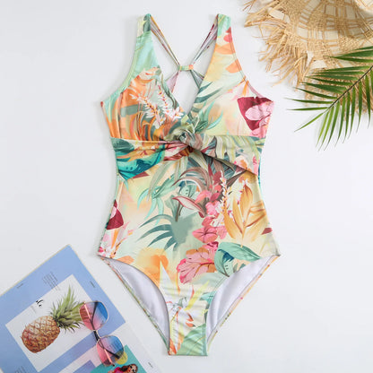 2023 Neues Design Bademode Strandmode Geraffter High Waist Bikini Set mit Überzug Schwimmanzüge Damen Bikinis & Strandmode