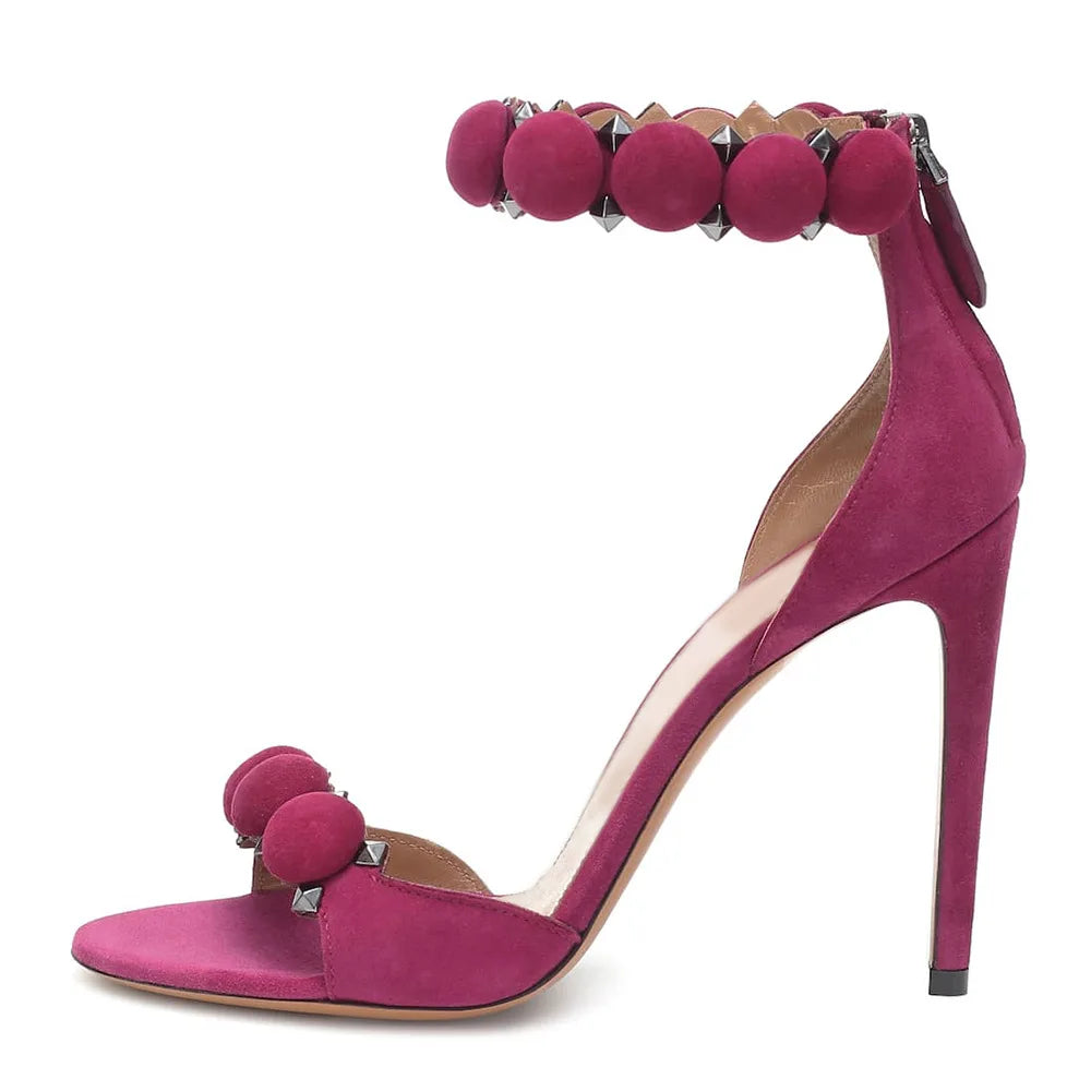 Sandales à talons hauts originales pour femmes en PU, grande taille, rehaussantes, avec rivets, design ouvert, sexy, pantoufles montantes pour l'été