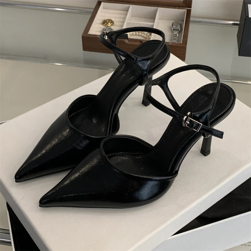 Sandales de bureau luxueuses et élégantes à talons hauts pointus de marque de créateur légitime