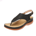 Women's Plus Size Summer Flat Sandals Roman Buckle Design Height Increasing Outdoor Stock Wholesale
