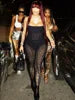 KSH7982 New Sexy Club Evening Fashion Strapless Tight and Slightly Transparent Jumpsuit Pants