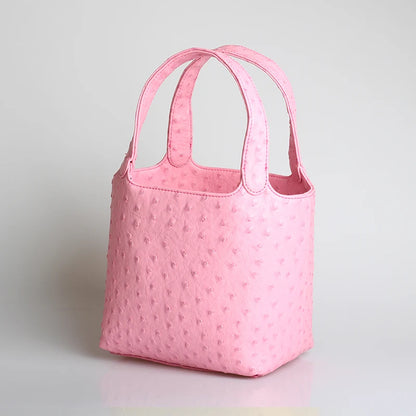 XMESSUN Borsa da donna retrò elegante con motivo struzzo da donna Moda retrò 2026 Nuova borsa con manico superiore per le vacanze estive al mare