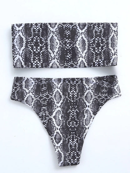 Sexy Bandeau Bikinis Damen Badeanzug Push Up Bademode Print Bikini Set Weibliche Brasilianische Bikinis Strandmode Sommer High Waist Swim
