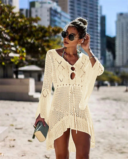 Wholesale Beach Pareos Cover up Embroidery Bikini Cover up Swimwear Women Robe Plage Beach Bathing Suit Cover OEM Service Adults