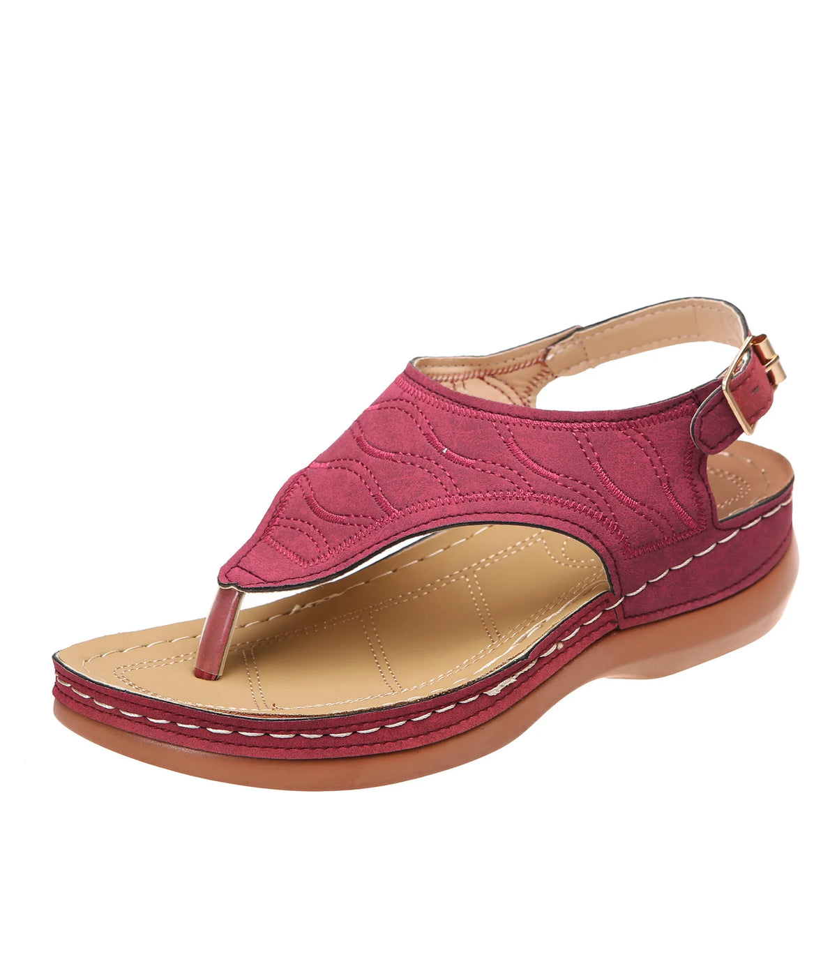 Women's Plus Size Summer Flat Sandals Roman Buckle Design Height Increasing Outdoor Stock Wholesale