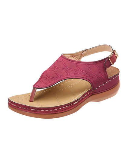 Women's Plus Size Summer Flat Sandals Roman Buckle Design Height Increasing Outdoor Stock Wholesale