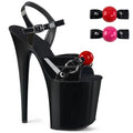 8inch-20cm Open Toe Summer Autumn Outdoor Anti-Slip Waterproof Plastic Platform Stiletto Heel Pole Dance Heeled Sandals Black