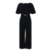 D3276 Loose Fit Fashion Overall mit Rundhalsausschnitt, hohem Bund, weitem Bein im afrikanischen Stil, aus Canvas-Stoff