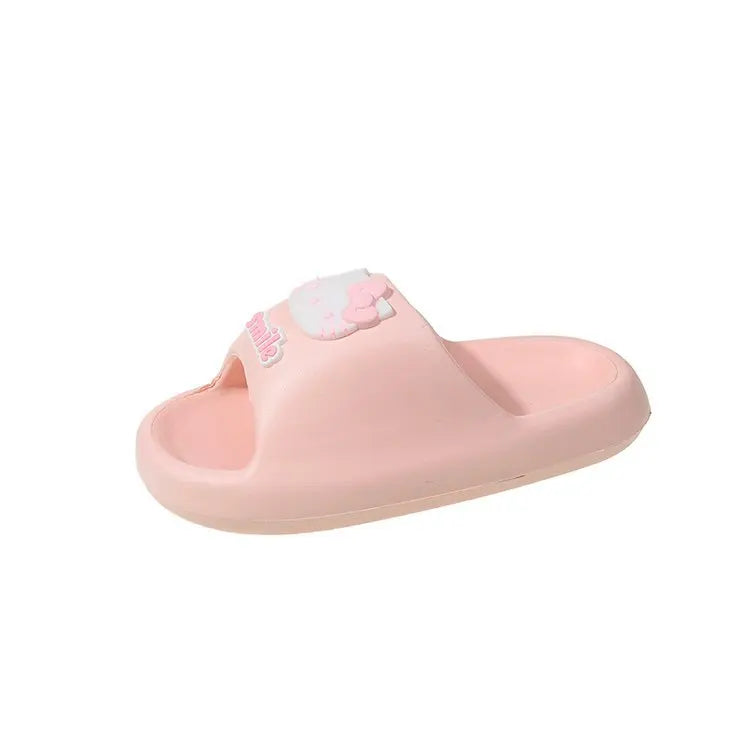 2025 Summer Fashion Sandals KT Cat Cartoon Design One-Word Non-Slip TPR for Slippers Height Increasing Autumn Fashion Trend