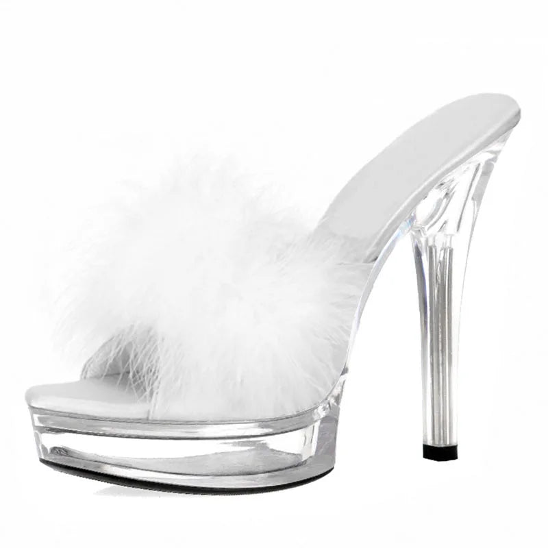 13 cm Transparente Stiletto High Heels Mode Leichte Zehenpartie Plateau High Heels Club Sexy Stripper Große Zehenpartie Sommer Sandalen